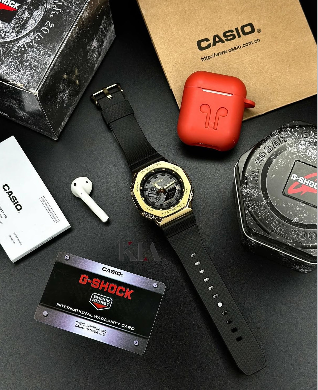 G-SHOCK GM-2100 GOLD BLACK DIAL METAL BODY
