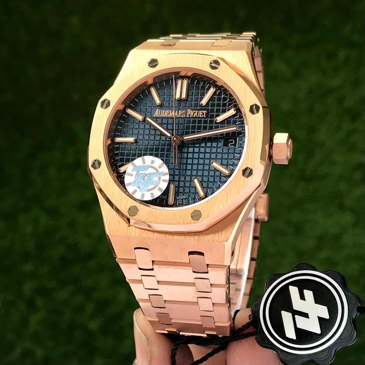 Audemars Piguet Royal Oak Offshore Rosegold Black Blue Metal Chain Swi
