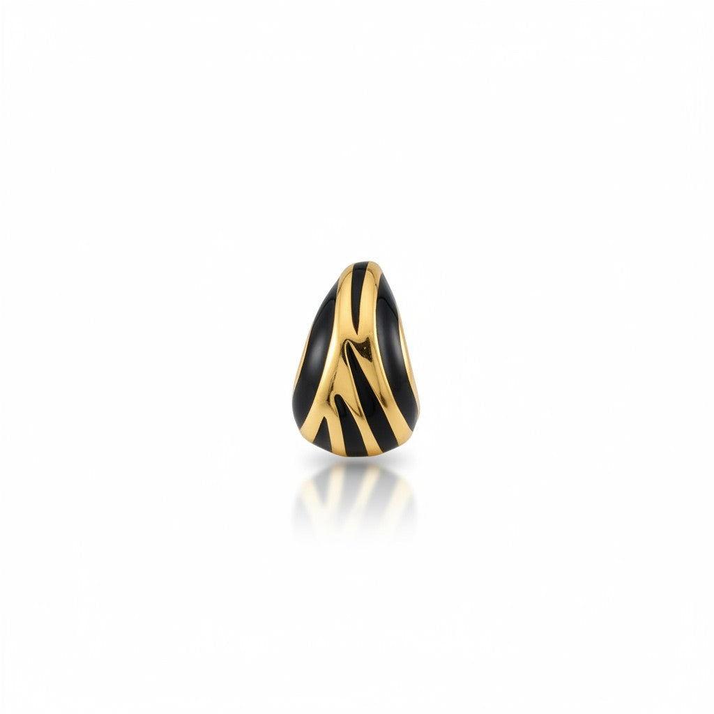 Eora Black & Gold Tiger Stripe Hoop Earrings