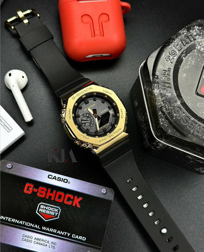 G-SHOCK GM-2100 GOLD BLACK DIAL METAL BODY