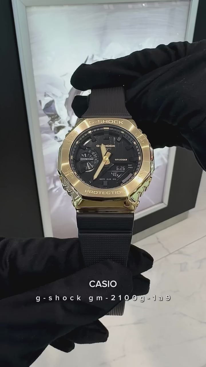 G-SHOCK GM-2100 GOLD BLACK DIAL METAL BODY