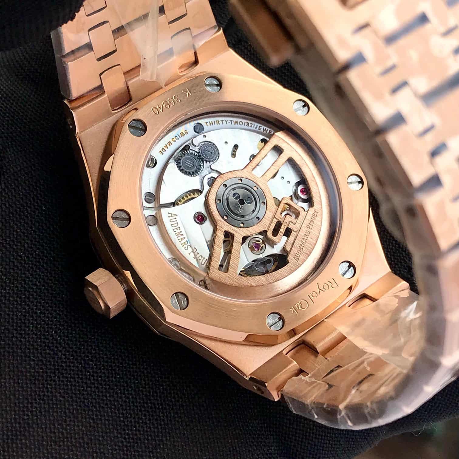 Audemars Piguet Royal Oak Offshore Rosegold Black Blue Metal Chain Aut