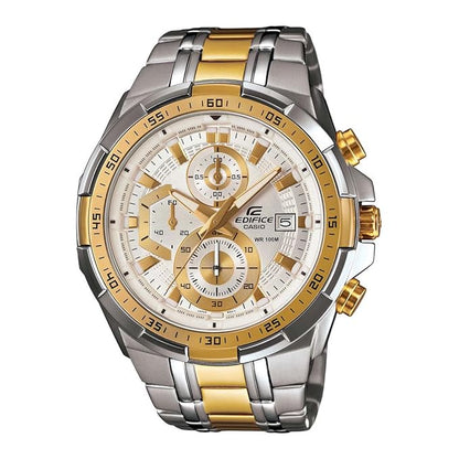 Casio Edifice EFR-539 | Silver-Gold White Dial Luxe Edition