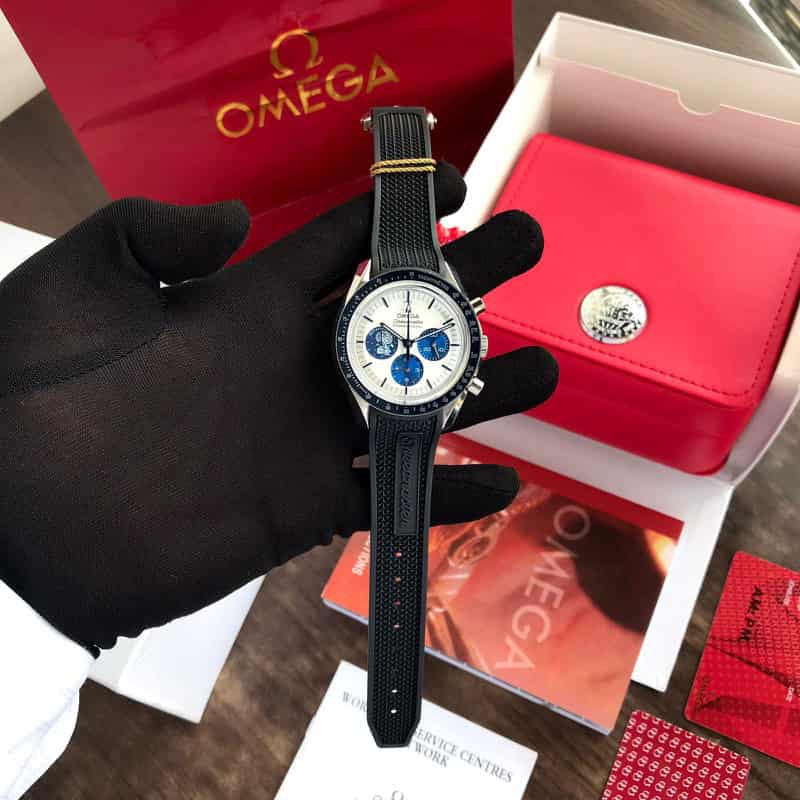 Omega Apollo 50th Anniversary Black Rubber Strap Limited Edition Men’s