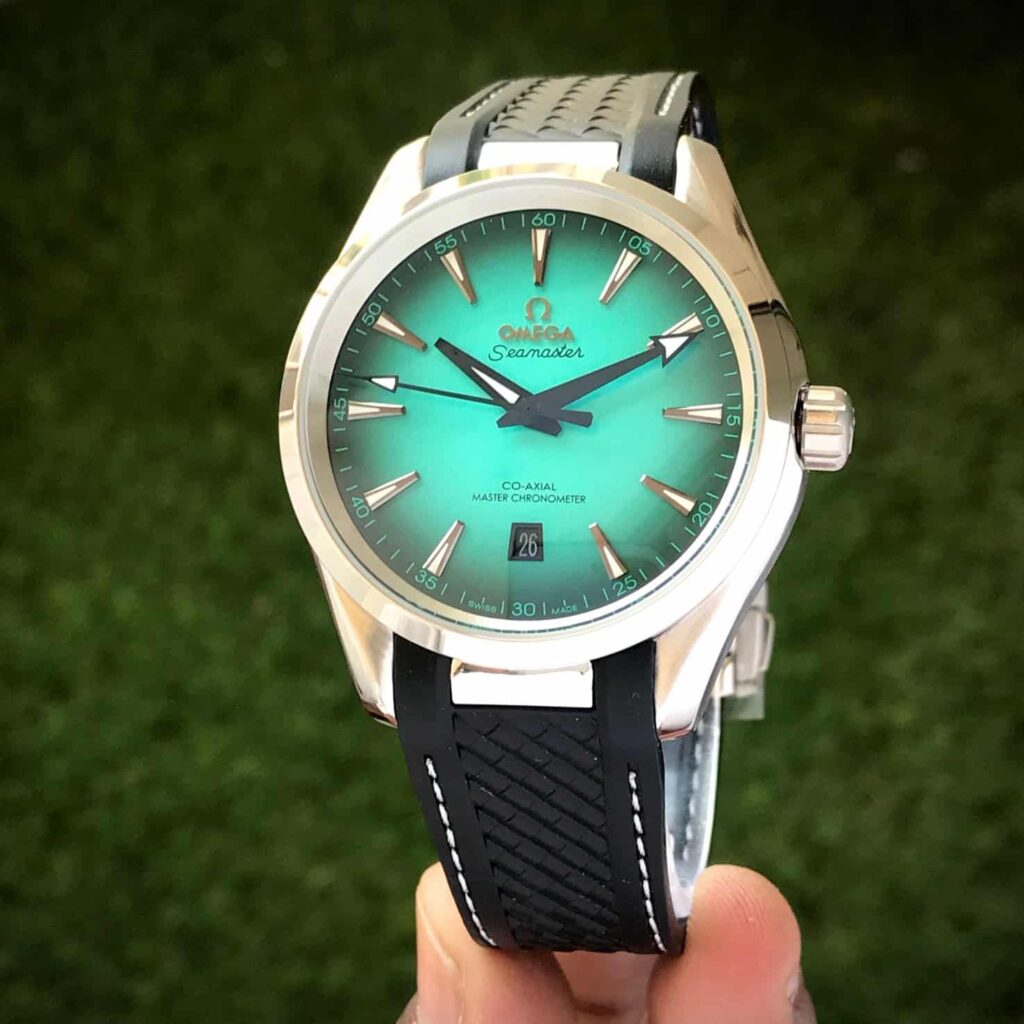 Omega Seamaster Aqua Terra Turquoise Dial Black Rubber Strap Automatic