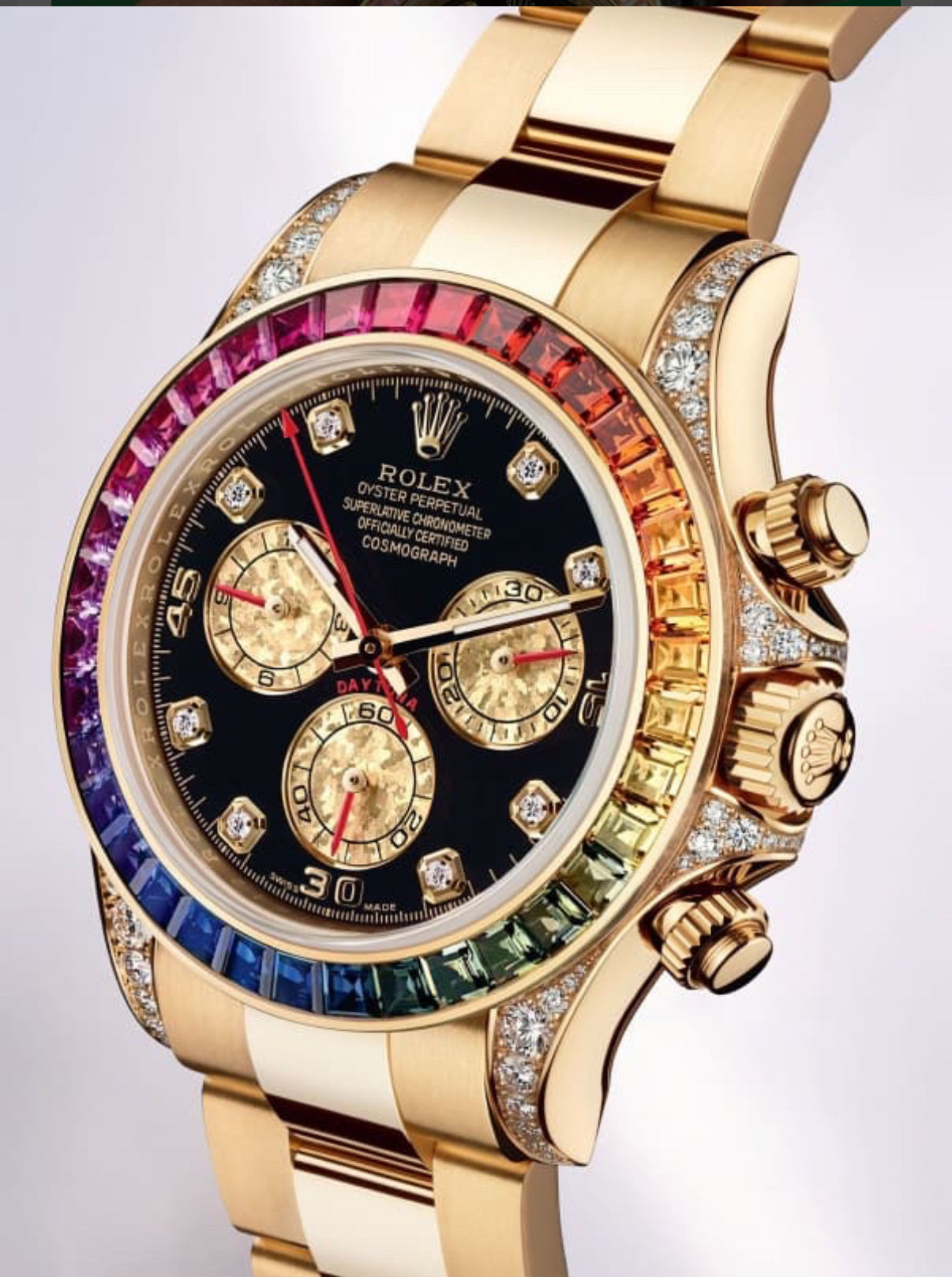 Rolex Rainbow Daytona Gold Tone Automatic Japanese Master Quality Men’s Watch