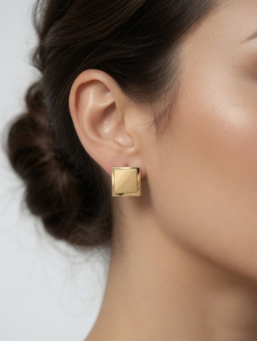 Eora Lumina Square Gold Studs