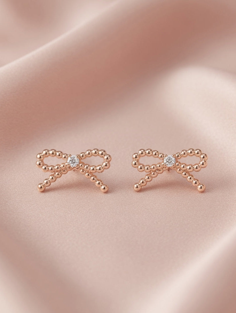 Eora Mini Gold Bow Stud Earrings
