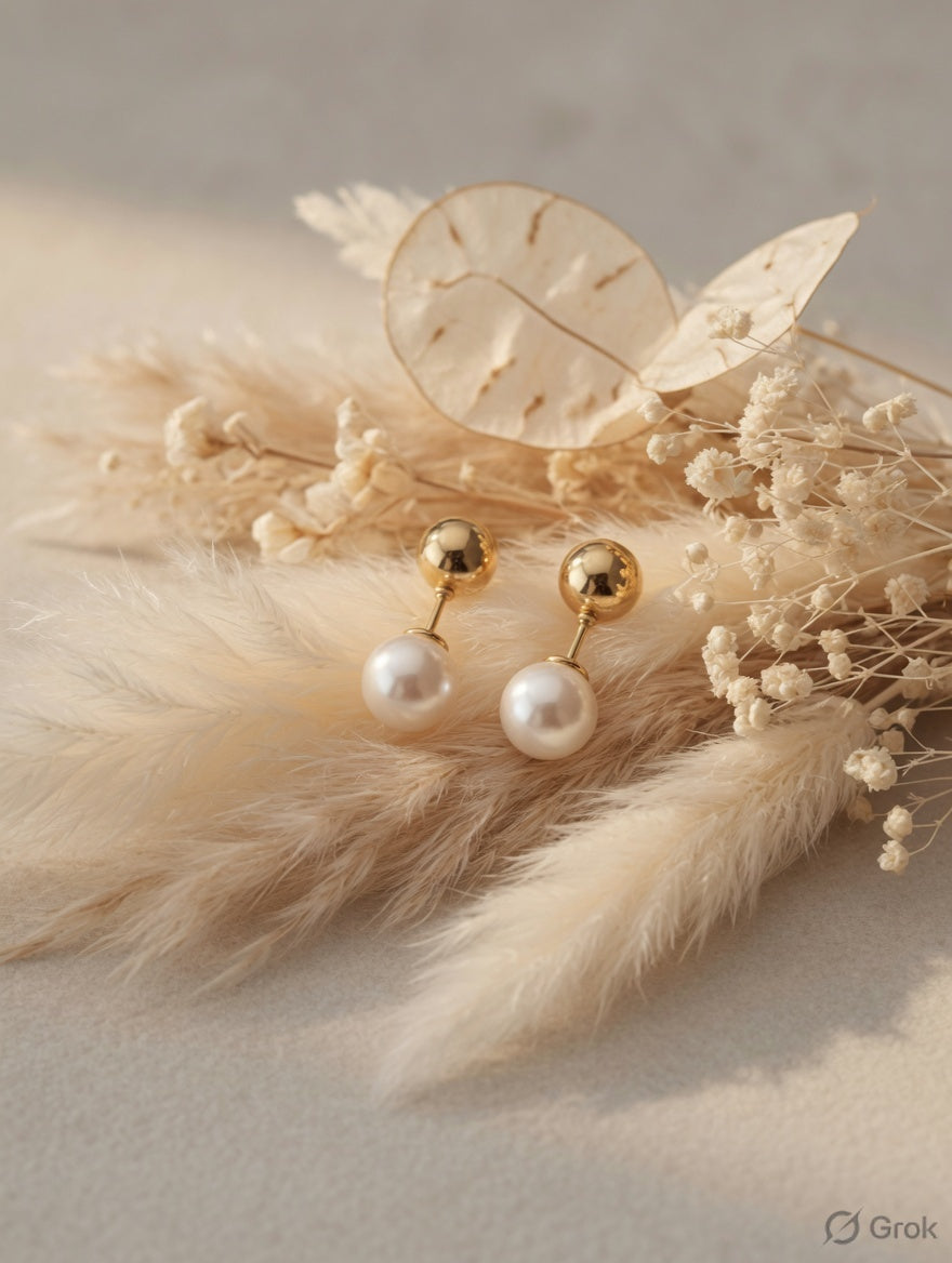 ÉORA Pearl Drop Gold Studs