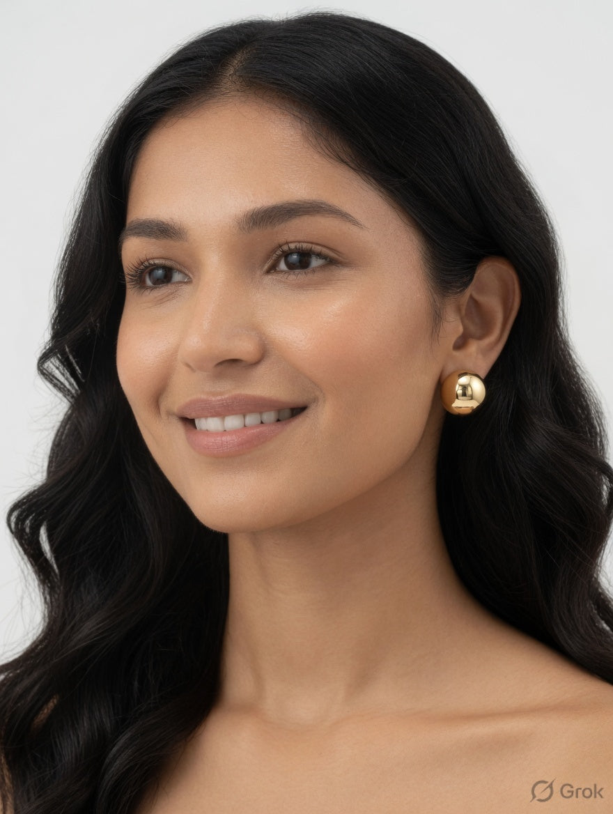 Eora Classic Gold Ball Earrings | 18K Gold Plated Stainless Steel