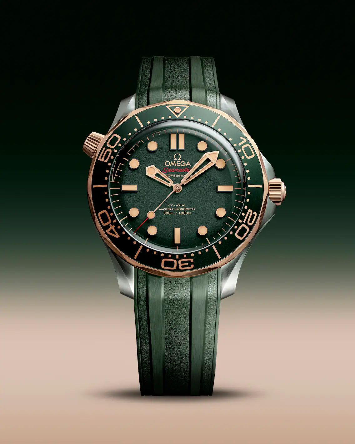 Omega Seamster Golden and Green Luxury look Japanese Automatic Mens Wa