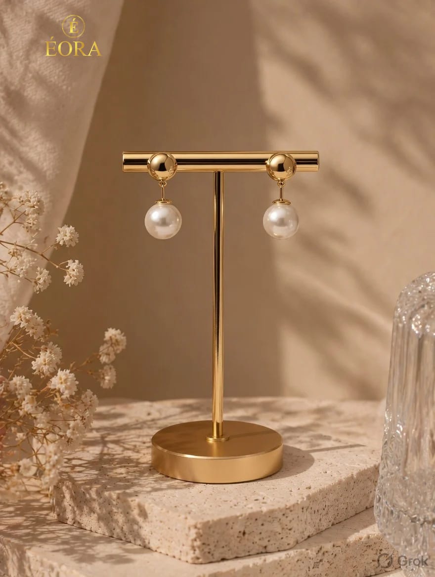 ÉORA Pearl Drop Gold Studs