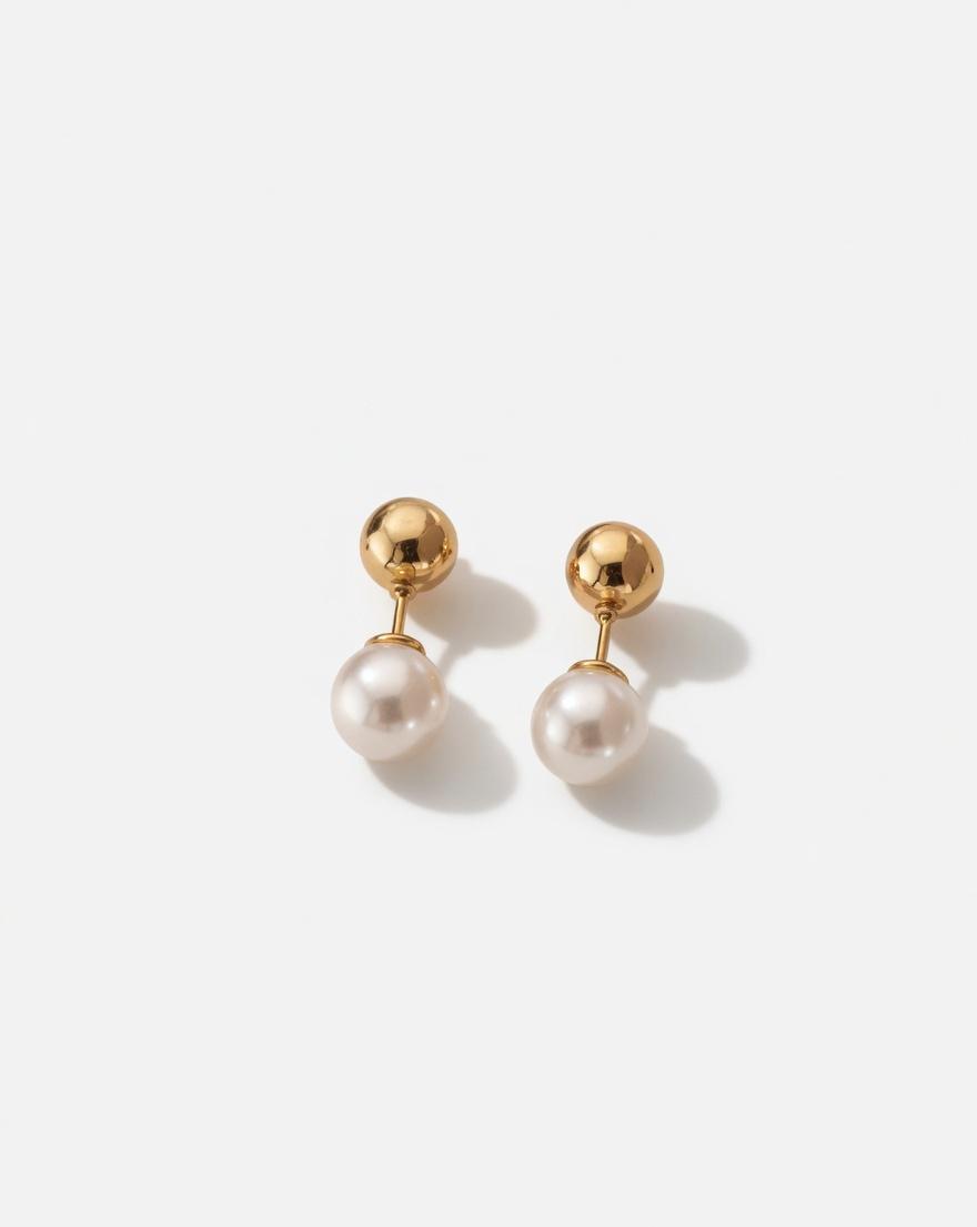 ÉORA Pearl Drop Gold Studs