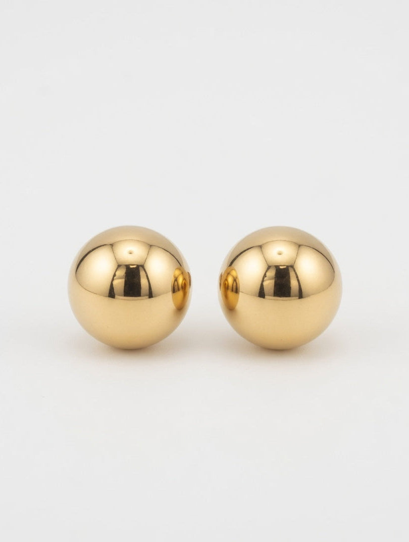 Eora Classic Gold Ball Earrings | 18K Gold Plated Stainless Steel