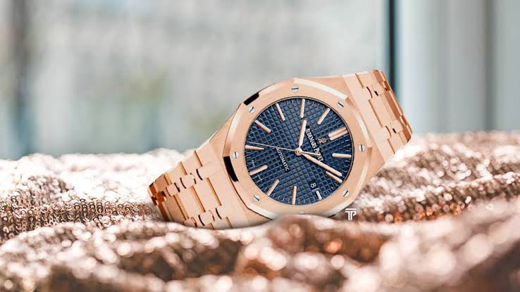 Audemars Piguet Royal Oak Offshore Rosegold Black Blue Metal Chain Swi