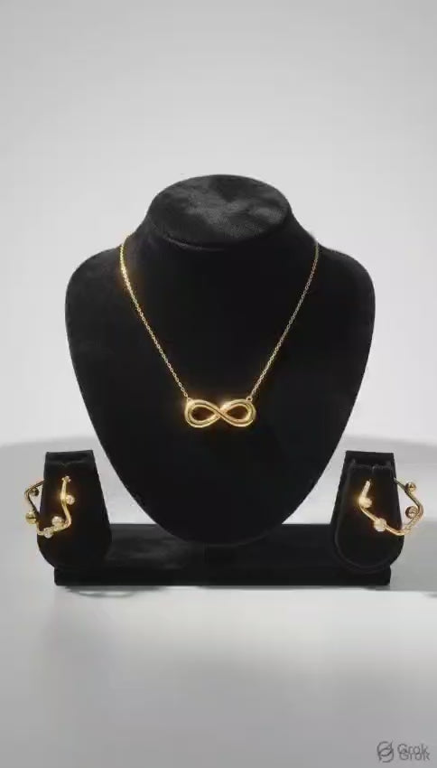 "Infinity Glow Gold Pendant Set – 22K Finish"
