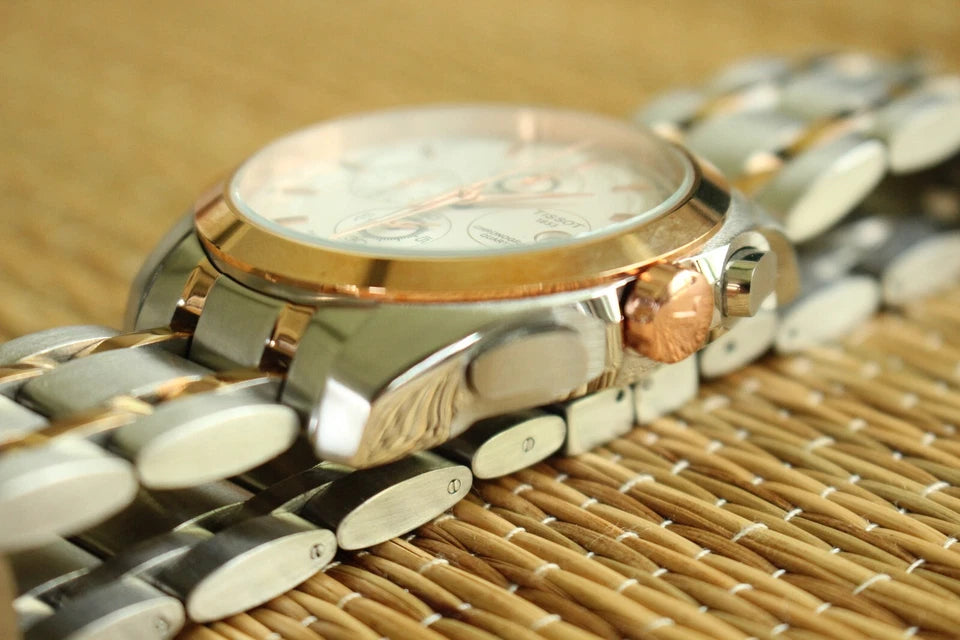 Tissot 1853 Silver Dial with Rosegold Bezel (Two-Tone Strap)
