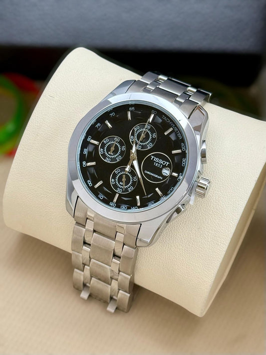 Tissot 1853 Black Dial with Silver Finish
