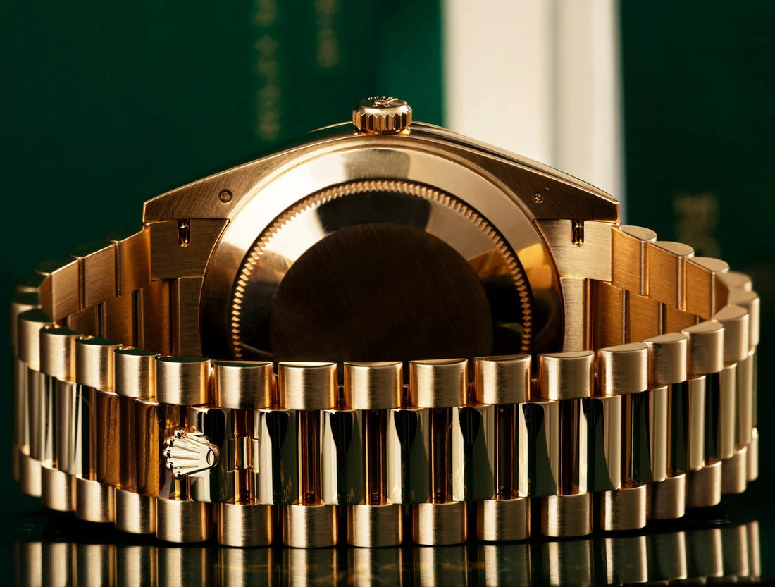 Rolex Day-Date 40 Yellow Gold Green Ombre Roman Numeral Dial